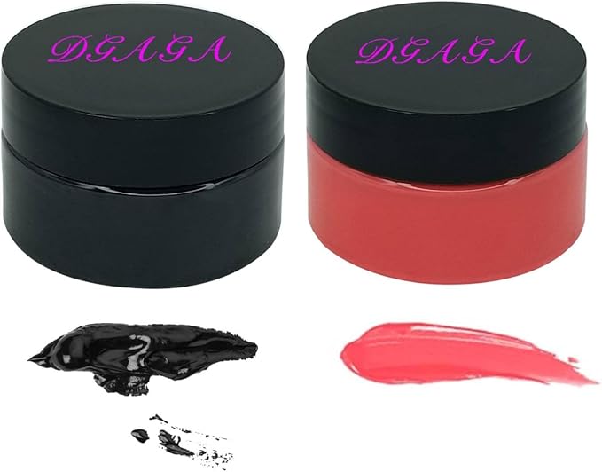 DGAGA 2 Jar of Chalk Paste,Christmas Chalk Paste Paint for Stencils,Red Black Fabric Ink,Self Adhesive Silk Screen Stencil Paste,Chalkboard Paste for Wood,Glass,Art Craft Permanent,Home Decor
