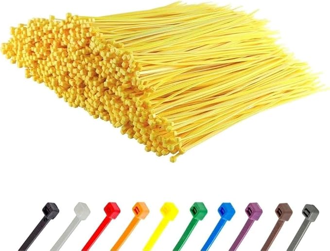 GTSE 12 Inch Yellow Zip Ties, 12,500 Ties Bulk Contractors Pack, 40lb Strength, UV Resistant Strong Nylon Cable Ties, Self-Locking 12" Tie Wraps, Full Carton
