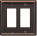 Amerelle 149RRDB Chelsea Wallplate, 2 Rocker, Steel, Aged Bronze, 1-Pack
