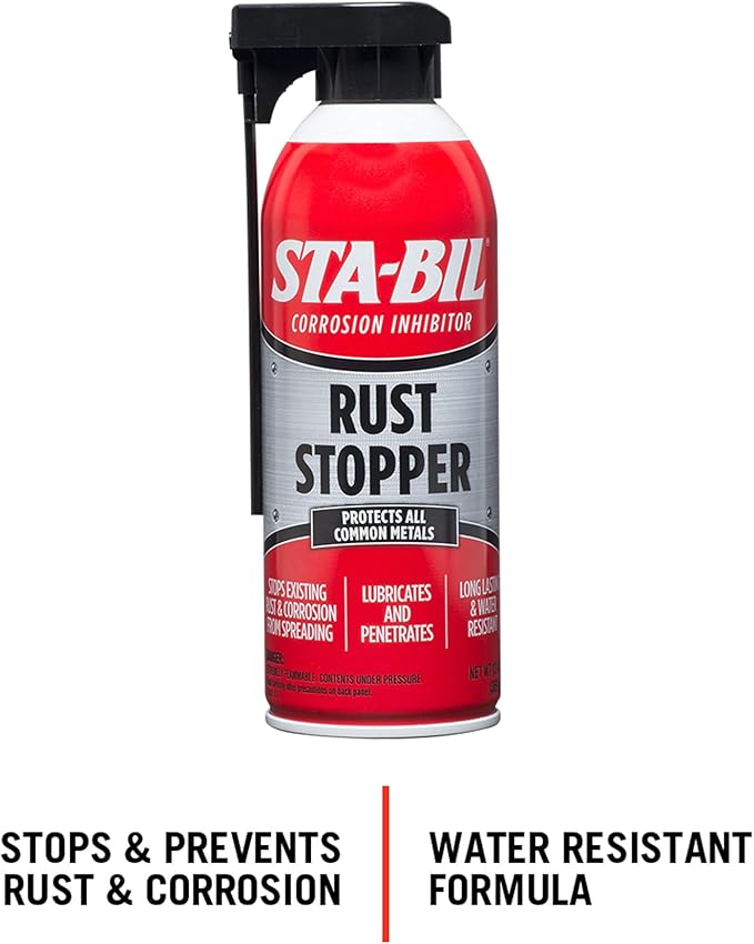 STA-BIL Rust Stopper - Anti-Corrosion Spray and Antirust Lubricant - Prevents Car Rust, Protects Battery Terminals, Stops Existing Rust, Rust Preventative Coating - 13 Oz (22003)