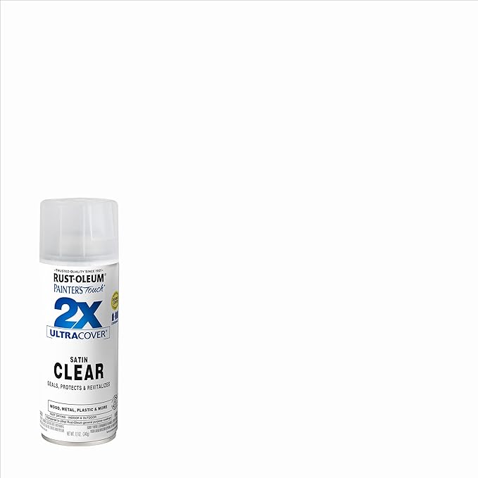 Rust-Oleum 346952 Painter's Touch 2X Ultra Cover Spray Paint, 12 oz, Satin Clear (Pack of 4)