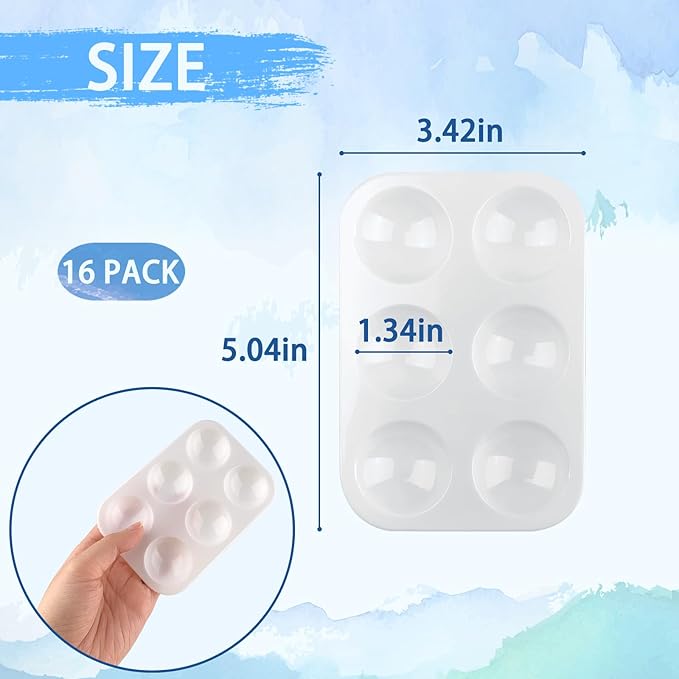 16PCS White Plastic Paint Trays - Essential for Painting Parties, DIY Crafts, and Art Painting