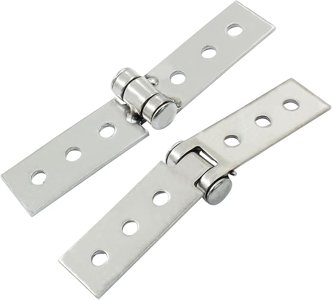 Murtenze 4PCS 3 Inch Folding Butt Hinges Silver, Strap Hinges Stainless Steel Furniture Cabinet Window Hinges