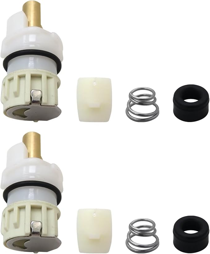 RP25513 Faucet Stem Assembly Kit - 2x Faucet Stem Repair for Delta Two Handle Bathroom, Kitchen, Sink, and Bathtub Faucets - Fix Leaks with Lasting Stem, Spring & Seat for Hot and Cold Water