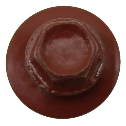10 x 1-1/2" RED Metal Roofing Screws - Hex Washer Head- Self-Starting/Tapping - EPDM Washer. 1 x 250 Count Bag - 250 Screws