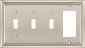 Henne Bery Sunken Pearls Heavy Duty Decorative Wall Plate Switch Plate Outlet Cover (Triple Toggle/Single Decorator, Satin Nickel)