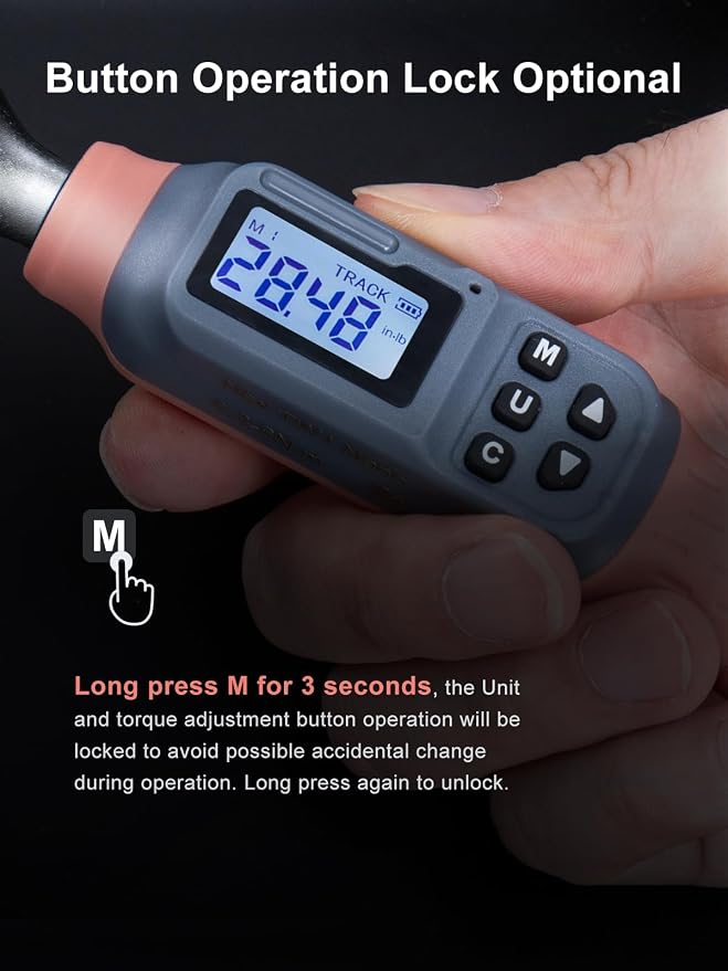 GROWNEER Digital Torque Wrench, 1.1-22.1 Ft-lbs/1.5-30 Nm, 1/4'' Drive Inch Pound Torque Wrench with Buzzer & LED Indicator, Electronic Wrench Set with Bits & Sockets for Gunsmithing Bike Motorcycle