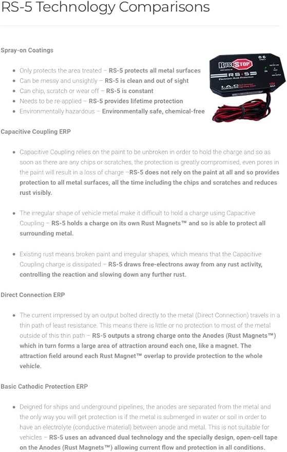 RS-5 Heavy Duty Electronic Rust Protection for All Types of Vehicles