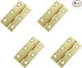 Mcredy 4 Pcs 2.5 Inch Brass Cabinet Hinges Gold Butt Hinge Wooden Box Door Hinges with Screws for DIY Crafts Projects