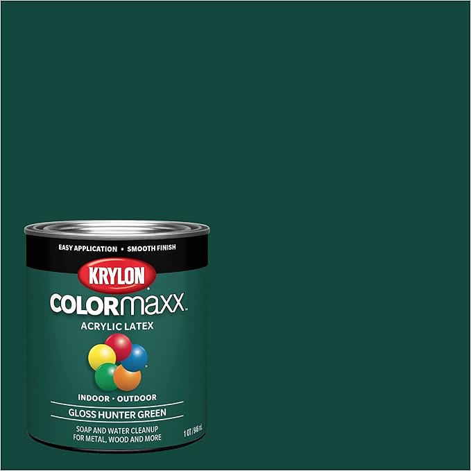 Krylon® COLORmaxx™ Brush-On, Gloss, Hunter Green, 1 Quart