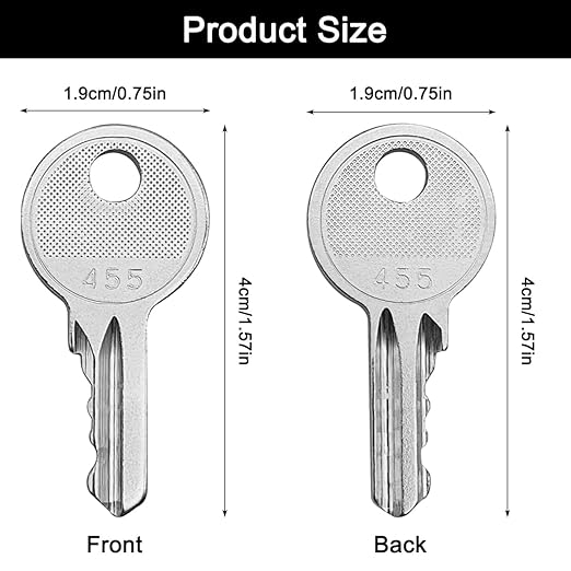 Heavy Equipment Keys, 10 Pack 455 Scissor Lift Keys fit Skyjack Lifts, New Genie Lifts, Boom Lifts Scissor Compatible with Boo-m Lifts Scissor Lift Gen-ie Skyjack Te-rex JL-G Snor-kel Upright