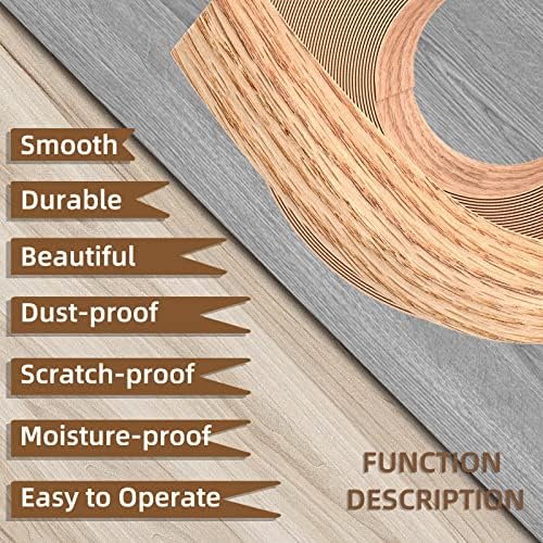 GSCIT Club Red Oak Edge Banding, 5/8 inch x 25ft roll of Veneer Edge Banding - Pre-glued Flexible, Real Wood Tape for Cabinet Repair & Furniture Restoration