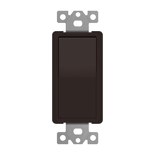 ENERLITES 4-Way Decorator Paddle Rocker Light Switch, Gloss Finish, Clamp Down Wiring, Grounding Screw, Residential Grade, 15A 120V/277V, UL Listed, 94150-BR, Brown
