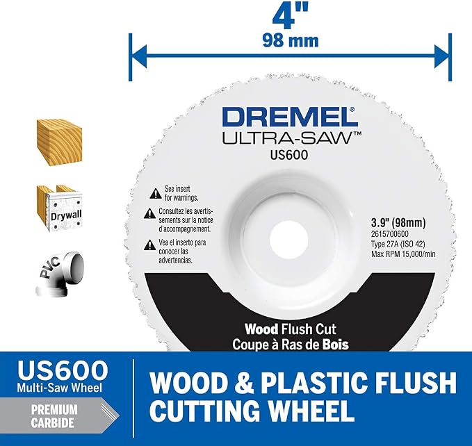 Dremel US40 Ultra-Saw Corded Mini Circular Saw Tool Kit with 3 Cutting Wheels and Auxiliary Handle