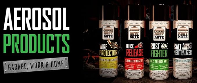 12 Pack - RustKote Wire Protector - Aerosol Can 15oz - Stops Oxidation - Lifts and Repels Moisture - Car/Trailers/RV/Bus/Farm Equipment