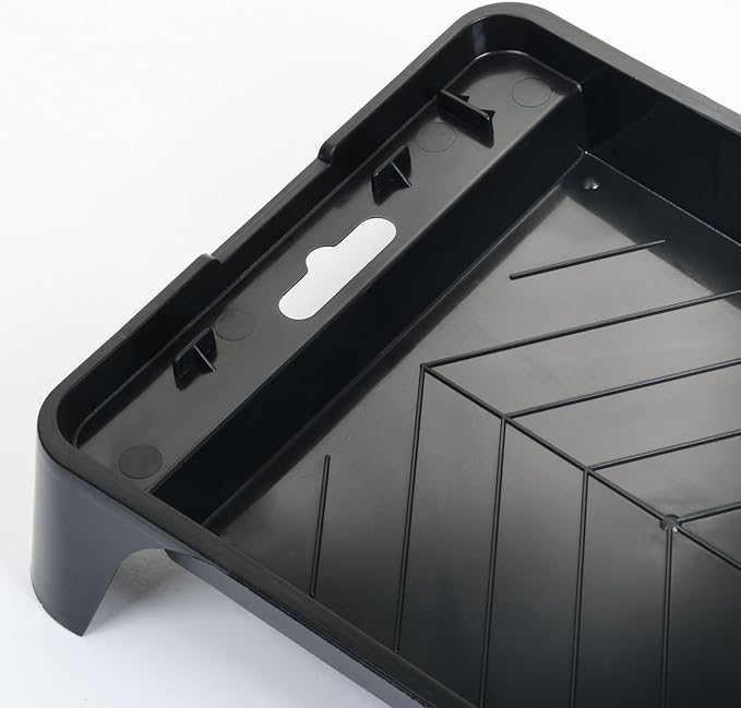 Juvale 4-Inch Paint Tray Pan - 12-Pack Black Spill-Resistant & Mini Paint Trays - Dual Wells for Rollers & Roller Pan - Multi-Use for Home Improvement & Project Supplies - 11 x 5.5 x 1.5 in