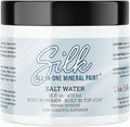 Dixie Belle Silk All-in-One Mineral Paint - Salt Water (16oz) - Off-White Water Based Built-In Primer + Topcoat for Wood + Metal - Durable Furniture Paint - Low Reflective Finish