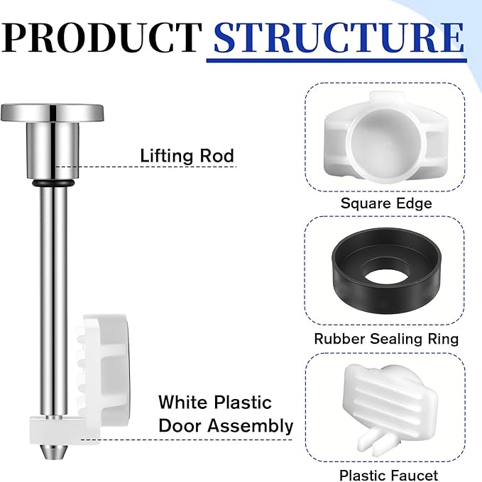 2 Set Tub Spout Diverter Repair Kit, Diverter Tub Spout, Including 2 Diverter Valve Stems 2 Seals and 2 Diverter Gates, Shower Diverter for Bathroom Shower Bathtub Leaky Faucet Repair Replacement Part