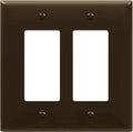 ENERLITES Decorator Light Switch or Receptacle Outlet Wall Plate, 2-Gang 4.88" x 4.92", Gloss Finish, Mid-Size, Unbreakable Polycarbonate Thermoplastic, UL Listed, 8832M-BR, Brown