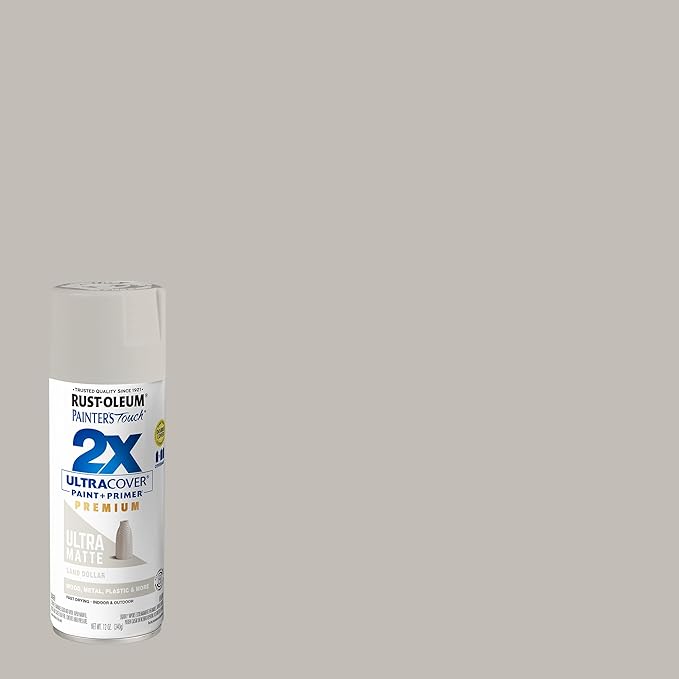 Rust-Oleum 272274-6PK Painter's Touch 2X Ultra Cover Spray Paint, 12 oz, Sand Dollar, 6 Pack