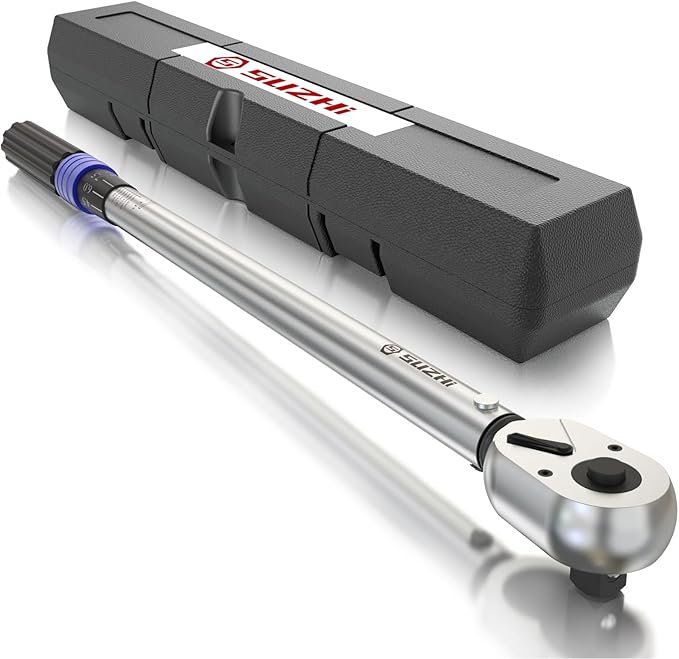 SuZhi 1/2 Inch Torque Wrench 25-250 ft-lb /33.9-339 N.M/Aluminum Alloy handle & Cr-Mo Material Head, Heavy Duty, Professional,Dual Direction, Store in Solid Case