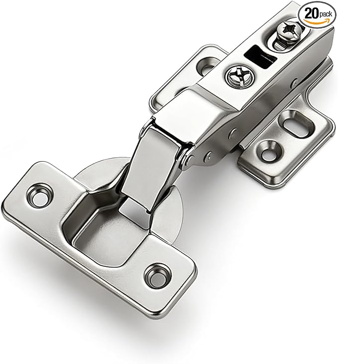 HOME EDIT 10 Pairs 20 Pack European Half Overlay Soft Close Cabinet Hinges Concealed Kitchen Cabinet Hinges Heavy-Duty Frameless Adjustable for Cupboard Hardware