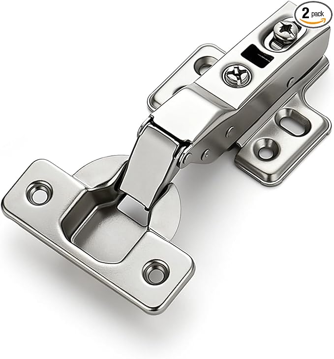 HOME EDIT 1 Pairs 2 Pack European Half Overlay Soft Close Cabinet Hinges Concealed Kitchen Cabinet Hinges Heavy-Duty Frameless Adjustable for Cupboard Hardware