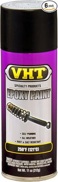 VHT SP652-6PK All-Weather Epoxy Paint – Satin Black Spray Paint – 11 oz Aerosol Can, 6-Pack