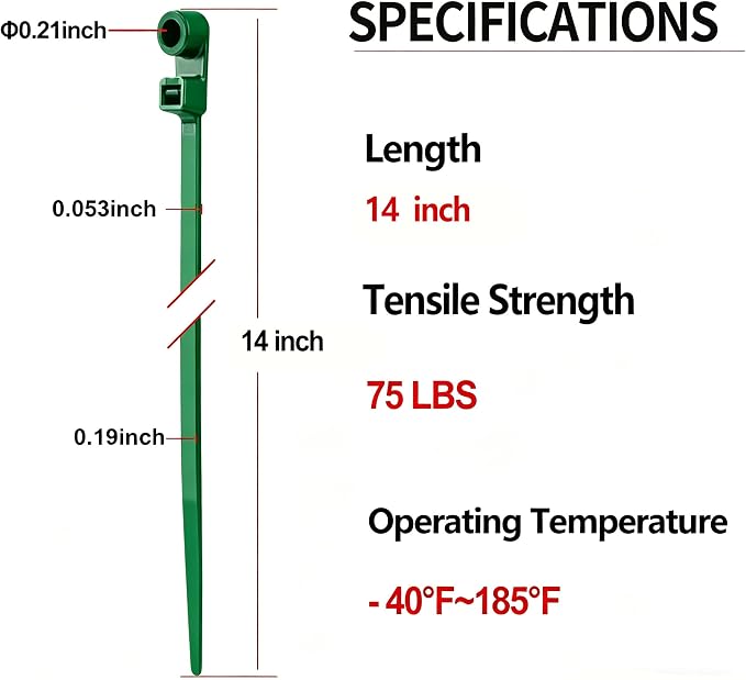 200 PCS 14 inch Green Zip Ties with Screw Hole 70lbs Mountable head Cable Ties Straps Multipurpose Heavy Duty Nylon Cable Zip Ties with Screw Mounting Hole