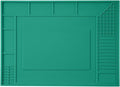 Noah Silicone Soldering Mat 17.7"x 12", Heat Resistant 932°F Odorless Anti-Static Repair Mat with 2 Magnetic Areas & 46 Screw Positions, Non-Slip Work Mat for Electronics, Phone, PCB, Green Bigger