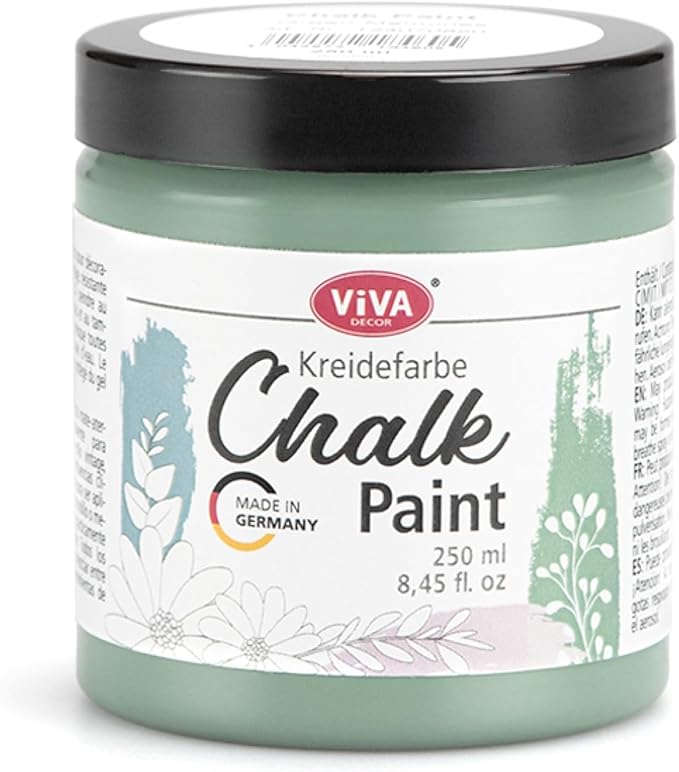 Viva Decor Chalk Paint (Green Memories) 8.45oz - Featuring a Chalky & Matte Finish, this paint is perfect for crafting Shabby Chic & Vintage looks on wood furniture and decor pieces
