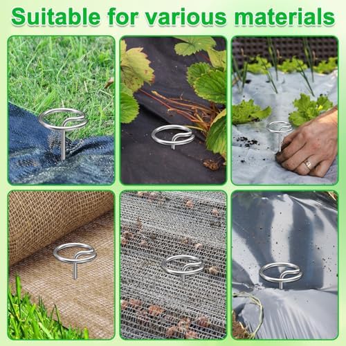 Heavy Duty Landscape Staples, 200 Pcs 6-Inch G-Shaped Thickened Galvanized Garden Fabric Staples,Rust-Resistant Ground Cover Pins for Weed Barrier, Erosion Control & Landscaping Projects