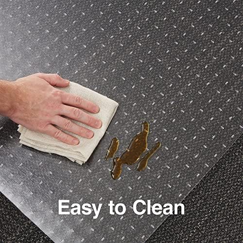 Staples Office Chair Mat, Clear, 53x45 Inch, Flat-Pile Carpet, with Lip