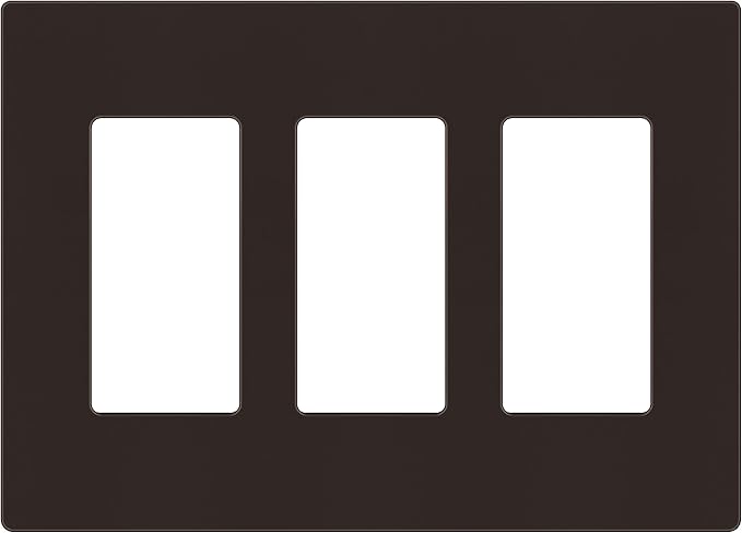 ENERLITES Screwless Decorator Wall Plate Child Safe Outlet Cover, Size 3-Gang 4.68" H x 6.53" L, Unbreakable Polycarbonate Thermoplastic, SI8833-BR, Glossy, Brown