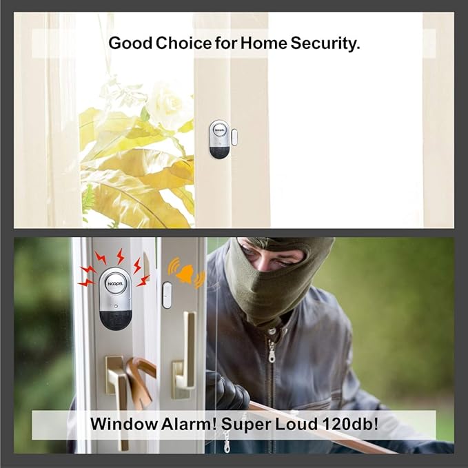 Door Alarms for Kids Safety, 120dB Loud Window Alarms for Home Security, Pool Alarm Door Alarm Sensor for House Hotel Apartment Sheds Caravans, 2 Pack