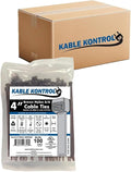 Kable Kontrol Cable Zip Ties, 4 Inch, 40000 Pcs, 18lbs Test, Brown | Nylon Plastic, Self Locking, UL Listed, Indoor Use
