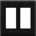 ENERLITES Decorator Light Switch or Receptacle Outlet Wall Plate, Size 2-Gang 4.50" x 4.57", Unbreakable Polycarbonate Thermoplastic, UL Listed, 8832-BK, Black
