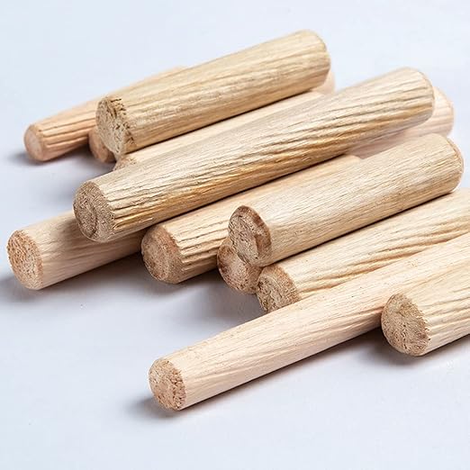 Medsuo 21pcs Wooden Dowels Assorted M6 M8 M10 Hard Wood Grooved Plugs Furniture Woodwork Pin Craft for Grooved, Craft, DIY, Carpentry (6mm 8mm 10mm)