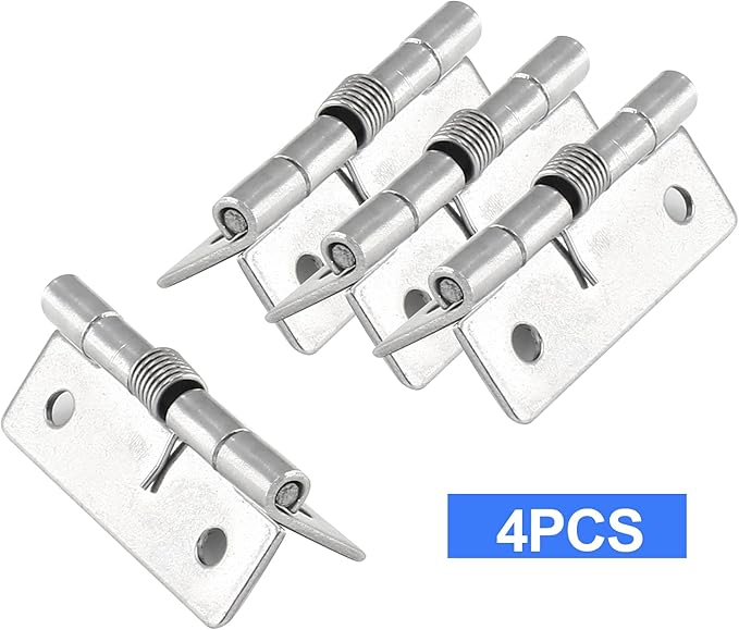 Luomorgo 4 Pcs Spring Loaded Hinges for Cabinets, 2 Inch Length Stainless Steel Spring Hinges Self Closing