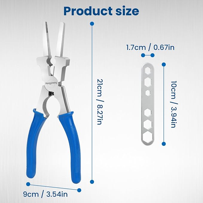 Hongyineng 8" MIG Welding Pliers - Multi-Functional, Anti-Rust, High-Carbon Steel with Comfort Grip for Professional & DIY Use