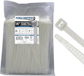 Kable Kontrol Cable Zip Ties Natural White 1000 Pcs 14 Inch, 50 Lbs Tensile Strength, Self-locking Natural Nylon Clear Plastic Wire Ties wraps for Indoor or Outdoor Use