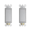 ELEGRP Matte Gray 3 Way Decorator Light Switch, 15A 120-277V, Paddle Rocker Switch Replacement, On/Off Wall Switch, Self-Grounding, Residential Grade, UL/CUL, 2 Pack