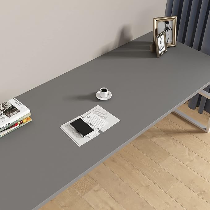 24"x200" Waterproof Kitchen Cabinet Contact Paper Grey Wallpaper Removable Peel and Stick Wallpaper Solid Color Wall Paper Peel and Stick Grey Contact Papers Self-Adhesive Cabinet Vinyl Wrap