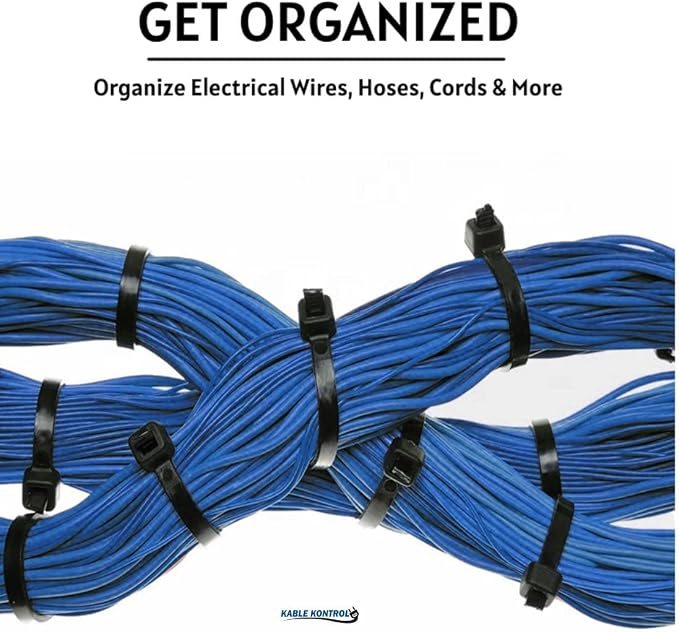 Kable Kontrol Heavy Duty Cable Zip Ties 50 Pcs 36 Inch Black, 175 Lbs Tensile Strength, Self-locking UV Resistant Plastic Nylon Wire Ties, for Indoor or Outdoor Use