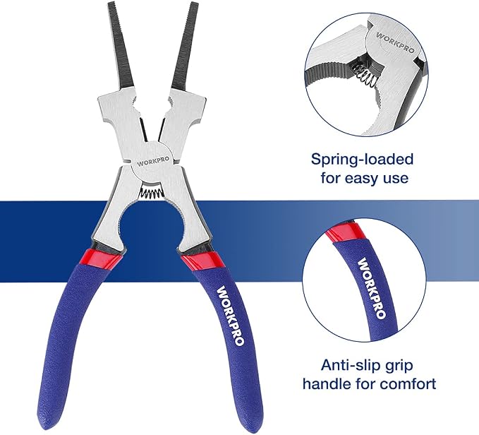 WORKPRO 8" Welding Pliers, Multi-Functional CR-V Steel Welding Pliers for Welding, Electrical, Mechanical, Workshop and Home Use