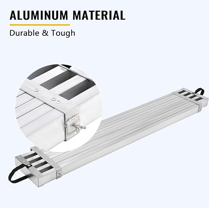 8-13FT Aluminum Plank, Telescoping Work Plank, 4400lbs Capacity Aluminum Extension Plank, Scaffolding Plank with Skid-Proof Platform Scaffold Ladder Accessory