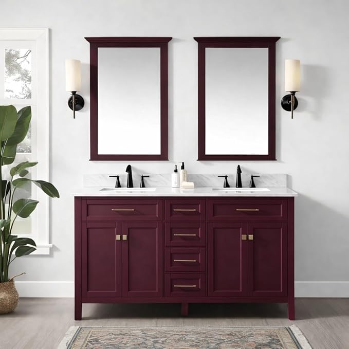 ALL-IN-ONE Paint by Heirloom Traditions, Unforgettable (Scarlet Wine), Quart - Durable cabinet and furniture paint. Built in primer and top coat, no sanding needed. Includes our 30 featured color