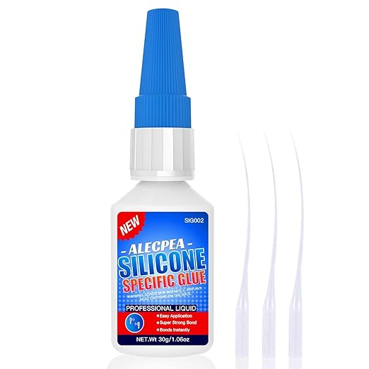 ALECPEA 30g Professional Silicone Glue - High-Flexibility Instant Adhesive for Silicone-to-Silicone Bonding - Waterproof Clear Glue for Silicone Rubber, TPE, TPU Repairs - Sets in 15 Seconds