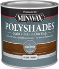 Minwax PolyShades Wood Stain + Polyurethane Finish – ½ Pint, Honey, Gloss