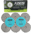 Dry Diamond Polishing Pads,100mm/4 Inch 8pcs Grit 1500 for Granite,Marble,Quartz Stone Countertop,Sanding Grinder or Polisher Pads